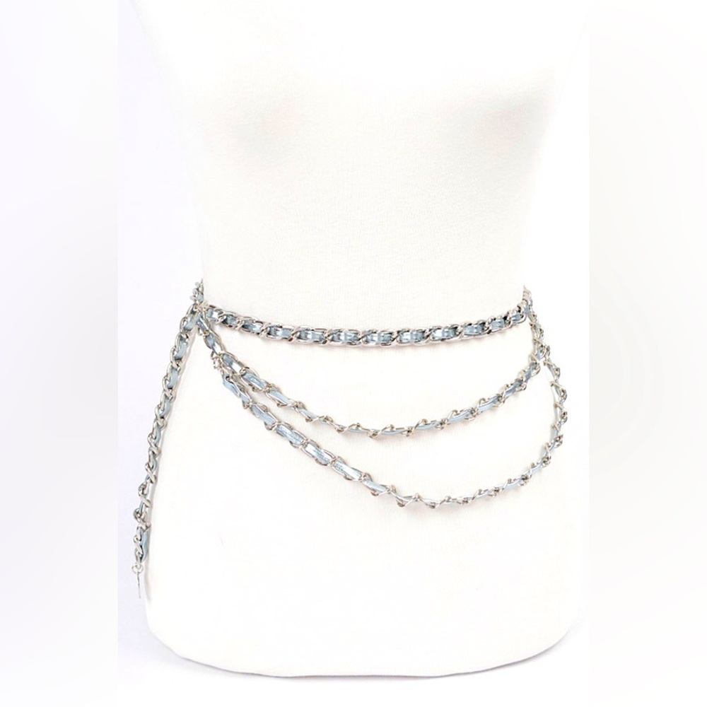 Vegan Leather Chain Statement Belt